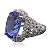 Image 2 : 18KT White Gold GIA Certified 15.39ct Tanzanite and Diamond Ring