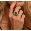 Image 1 : 14KT White Gold 3.02ct Emerald and Diamond Ring