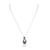 Image 3 : 14KT White Gold 0.16ctw Diamond Pendant With Chain