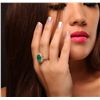 Image 2 : 14KT Yellow Gold 4.01ct Emerald and Diamond Ring