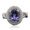 Image 1 : 14KT White Gold 3.21ct Tanzanite and Diamond Ring