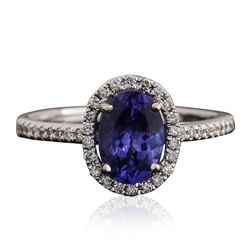 14KT White Gold 1.36ct Tanzanite and Diamond Ring