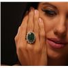 Image 2 : 14KT Yellow Gold 18.05ct GIA Certified Emerald and Diamond Ring