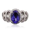 Image 1 : 18KT White Gold 2.15ct Tanzanite and Diamond Ring