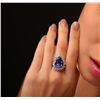 Image 2 : 14KT White Gold GIA Certified 13.39ct Tanzanite and Diamond Ring