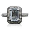 Image 3 : 14KT White Gold 2.15ct Aquamarine and Diamond Ring