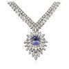 Image 3 : 14KT White Gold 3.87ct Tanzanite and Diamond Necklace