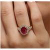 Image 1 : 14KT Yellow Gold 3.03ct Ruby and Diamond Ring