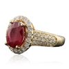 Image 4 : 14KT Yellow Gold 3.03ct Ruby and Diamond Ring