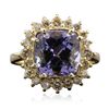 Image 3 : 14KT Yellow Gold 5.11ct Tanzanite and Diamond Ring