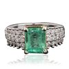 Image 3 : 14KT White Gold 2.70ct Emerald and Diamond Ring