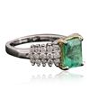 Image 4 : 14KT White Gold 2.70ct Emerald and Diamond Ring