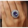 Image 2 : 14KT White Gold 5.02ct Tanzanite and Diamond Ring