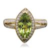 Image 3 : 14KT Yellow Gold 1.85ct Tsavorite and Diamond Ring