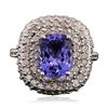 Image 1 : 14KT White Gold 3.26ct Tanzanite and Diamond Ring