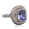 Image 2 : 14KT White Gold 3.26ct Tanzanite and Diamond Ring