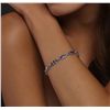 Image 2 : 14KT White Gold 5.55ctw Tanzanite and Diamond Bracelet