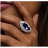 Image 2 : 14KT White Gold 4.98ct Tanzanite and Diamond Ring