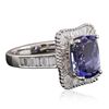 Image 2 : 18KT White Gold 4.13ct Tanzanite and Diamond Ring