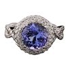 Image 3 : 14KT White Gold 3.51ct Tanzanite and Diamond Ring