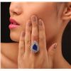 Image 1 : 14KT White Gold GIA Certified 9.22ct Tanzanite and Diamond Ring
