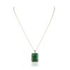 Image 3 : 14KT White Gold 23.13ct Emerald and Diamond Pendant With Chain