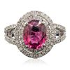 Image 3 : 14KT White Gold 2.61ct Tourmaline and Diamond Ring