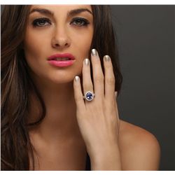 14KT White Gold 2.94ct Tanzanite and Diamond Ring