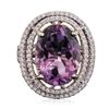 Image 3 : 14KT Two-Tone Gold 8.09ct Amethyst and Diamond Ring