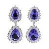 Image 3 : 14KT White Gold 11.00ctw Tanzanite and Diamond Earrings