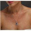 Image 2 : 18KT White Gold 2.80ct Tanzanite and Diamond Pendant With Chain