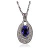 Image 3 : 18KT White Gold 2.80ct Tanzanite and Diamond Pendant With Chain