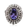 Image 3 : 14KT White Gold 4.42ct Tanzanite and Diamond Ring