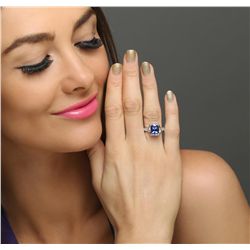 18KT White Gold 3.06ct Tanzanite and Diamond Ring