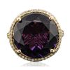 Image 3 : 14KT Yellow Gold 12.94ct Amethyst and Diamond Ring