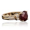 Image 2 : 14KT Yellow Gold 5.19ct Ruby and Diamond Ring