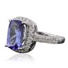 Image 2 : 14KT White Gold 2.82ct Tanzanite and Diamond Ring