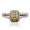 Image 3 : 14KT Two-Tone Gold 1.02ctw Diamond Engagement Ring
