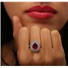 Image 2 : 14KT White Gold 3.22ct Ruby and Diamond Ring