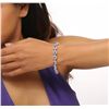Image 1 : 14KT White Gold 10.40ctw Tanzanite and Diamond Bracelet