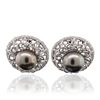 Image 3 : 14KT White Gold Pearl and Diamond Earrings