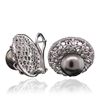 Image 4 : 14KT White Gold Pearl and Diamond Earrings