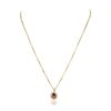 Image 2 : 14KT Yellow Gold 1.22ct Citrine Quartz and Diamond Pendant With Chain