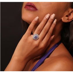 14KT White Gold 3.00ct Tanzanite and Diamond Ring