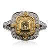 Image 1 : 14KT Two-Tone Gold 0.78ctw Diamond Ring