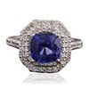 Image 3 : 14KT White Gold 3.17ct Sapphire and Diamond Ring