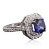 Image 4 : 14KT White Gold 3.17ct Sapphire and Diamond Ring