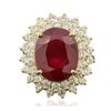 Image 3 : 14KT Yellow Gold 5.39ct Ruby and Diamond Ring