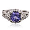 Image 3 : 18KT White Gold 2.55ct Tanzanite and Diamond Ring