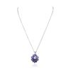 Image 3 : 14KT White Gold 3.96ctw Tanzanite and Diamond Pendant With Chain